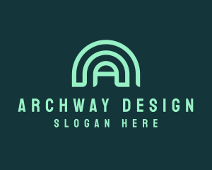 Archway - Outline Dome Letter A Business logo design