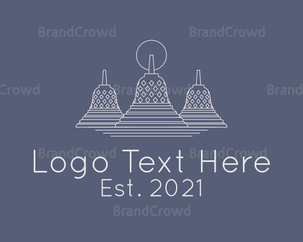 Borobudur Temple Line Art Logo