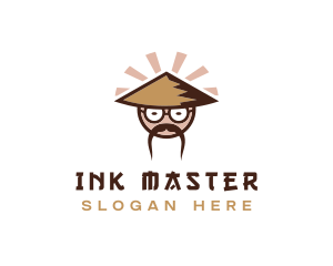 Asian Cartoon Man  logo design