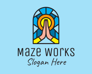 Church Pray Mosaic  logo design