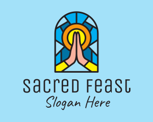 Eucharist - Church Pray Mosaic logo design