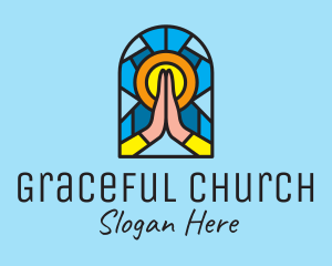 Church - Church Pray Mosaic logo design
