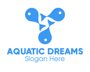 Pisces - Blue Fish Aquarium logo design