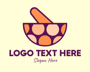 Traditional Medicine - Fancy Dotted Mortar & Pestle logo design