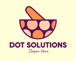Dot - Fancy Dotted Mortar & Pestle logo design