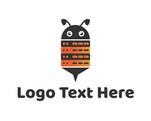 Black And Orange - Bee Robot Computer Server logo design