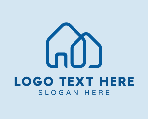 Hostel - Blue Home Property logo design