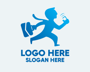 Staff - Blue Busy Businessman logo design