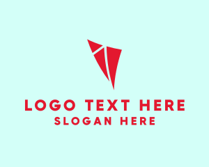Ec - Red Triangle Kite logo design