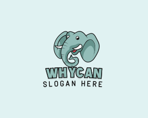 Streamer - Cartoon Elephant Head logo design