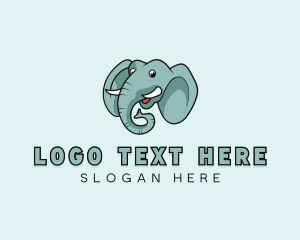 Wild - Cartoon Elephant Head logo design