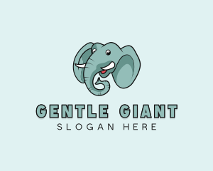 Cartoon Elephant Head logo design