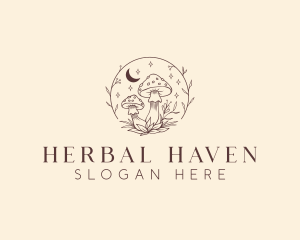 Herbal - Mushroom Herbal Garden logo design