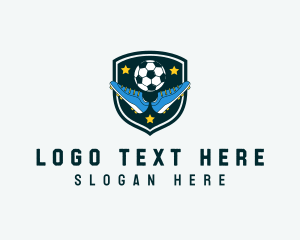 Footballer - Soccer Ball Shoes Sports logo design