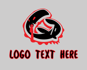 Blood - Splatter Graffiti Letter Q logo design