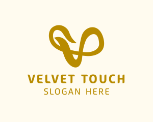 Ribbon Cursive Letter V logo design