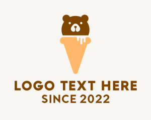 Bear - Cute Bear Ice Cream logo design