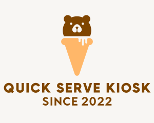 Cute Bear Ice Cream  logo design