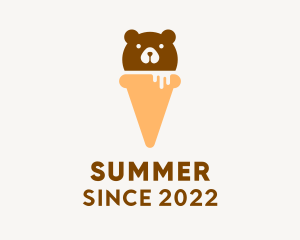 Cute Bear Ice Cream  logo design