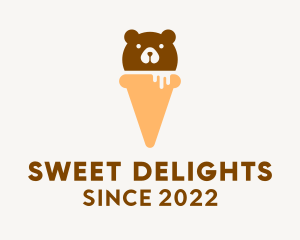 Cute Bear Ice Cream  logo design