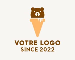 Bear - Cute Bear Ice Cream logo design