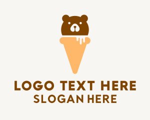 Cute Bear Ice Cream  Logo