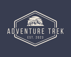 Backpacker - Mountain Hiking Signage logo design
