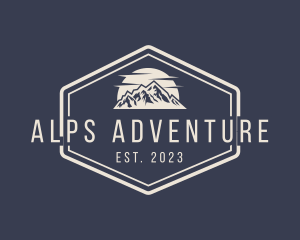 Alps - Mountain Hiking Signage logo design