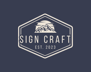 Mountain Hiking Signage logo design