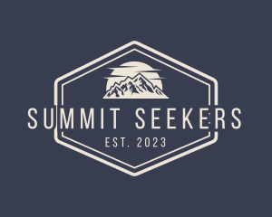 Mountaineering - Mountain Hiking Signage logo design