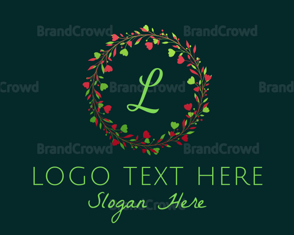 Holiday Christmas Wreath Logo