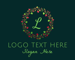 Gift - Holiday Christmas Wreath logo design