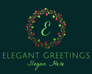 Holiday Christmas Wreath logo design