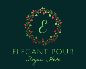 Holiday Christmas Wreath logo design