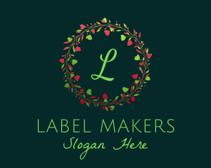 Label - Holiday Christmas Wreath logo design