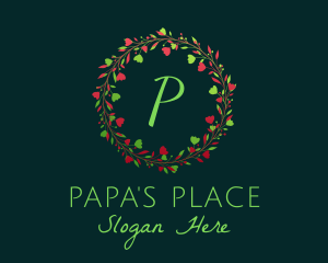 Holiday Christmas Wreath logo design