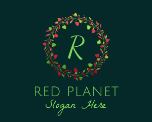 Holiday Christmas Wreath logo design