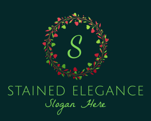 Holiday Christmas Wreath logo design