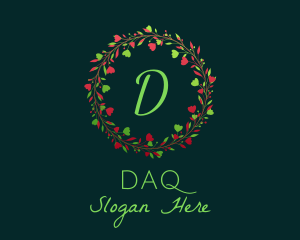 Holiday Christmas Wreath logo design