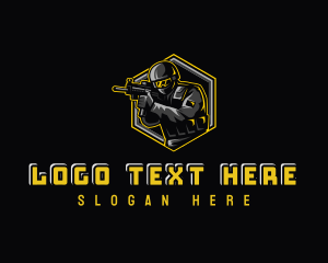 Operative - Soldier Shooting Rifle logo design