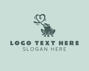 Grooming - Frog Tongue Heart logo design