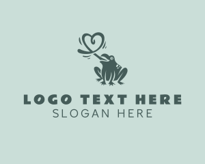 Food Mascot - Frog Tongue Heart logo design