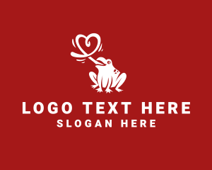 Red Legged Frog - Frog Amphibian Tongue logo design