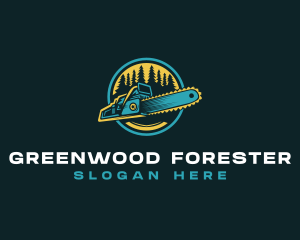 Pine Forest Chainsaw logo design