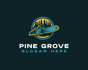 Pine Forest Chainsaw logo design