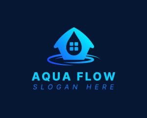 Irrigation - Aqua House Droplet logo design