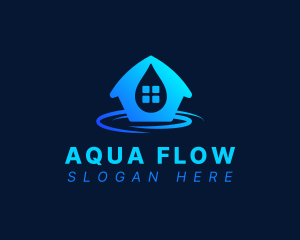 Aqua House Droplet logo design