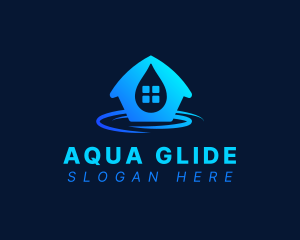 Aqua House Droplet logo design