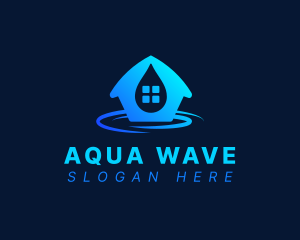 Aqua House Droplet logo design