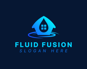 Aqua House Droplet logo design